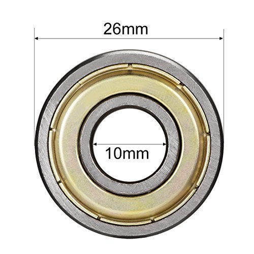 uxcell 6000ZZ Ball Bearing 10mm x 26mm x 8mm Double Shielded 6000-2Z 80100 Deep Groove Bearings High Carbon Steel Z1 (Pack of 2) - Image 4