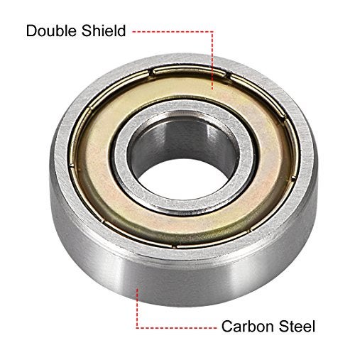 uxcell 6000ZZ Ball Bearing 10mm x 26mm x 8mm Double Shielded 6000-2Z 80100 Deep Groove Bearings High Carbon Steel Z1 (Pack of 2) - Image 2