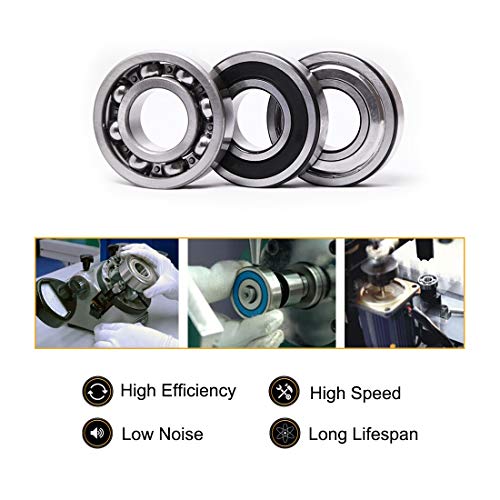 uxcell 6000ZZ Ball Bearing 10mm x 26mm x 8mm Double Shielded 6000-2Z 80100 Deep Groove Bearings High Carbon Steel Z1 (Pack of 2) - Image 5