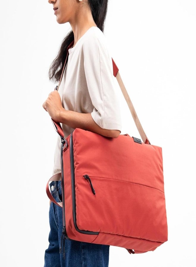 DailyObjects Water Resistant Pivot Briefpack (16L) Bag for Men & Women|Fits 13/14/15.6 inch Laptop/Macbook Pro/Air|Lightweight| Messenger Backpack|Office Use/Travel|Multi Pocket|Adjustable Strap (Red) - Image 5