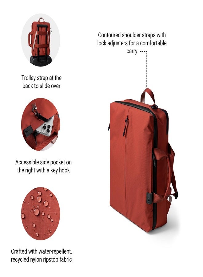 DailyObjects Water Resistant Pivot Briefpack (16L) Bag for Men & Women|Fits 13/14/15.6 inch Laptop/Macbook Pro/Air|Lightweight| Messenger Backpack|Office Use/Travel|Multi Pocket|Adjustable Strap (Red) - Image 2