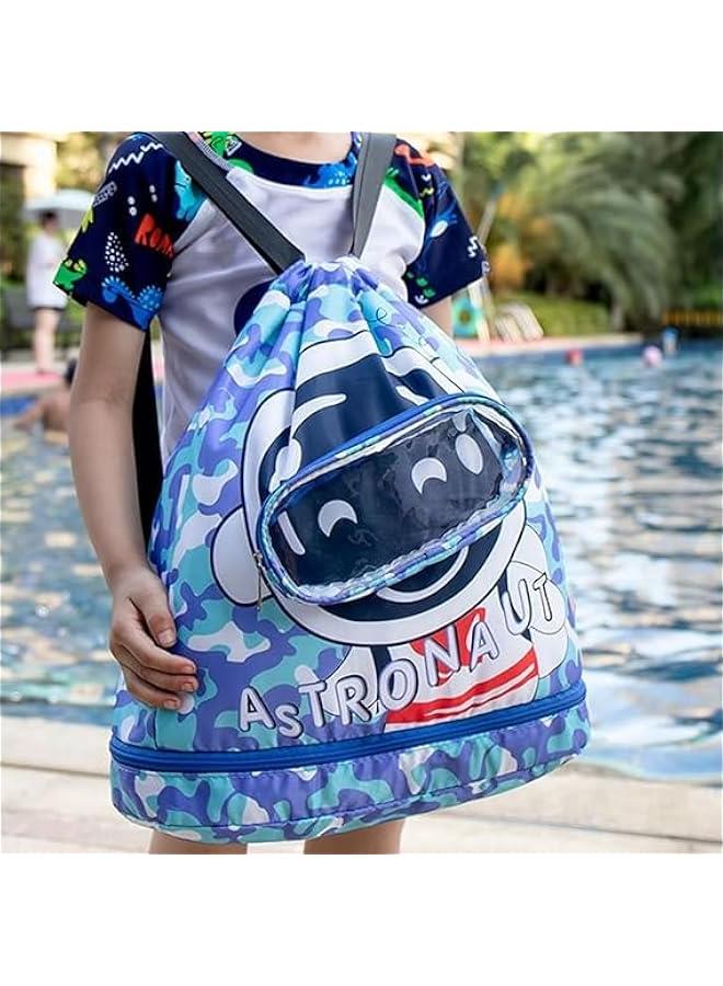 HOOKOR Swim Bags,Swim Backpack Waterproof Beach Backpack with Dry Wet Compartments, Dry Wet Separated Swim Bags for Beach Swim Boys Girls Women - Image 3