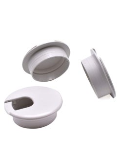 KNP KNP Plastic Grommet Computer Cable Tidy Desk Table PC Outlet Wire Cover 80MM White 3 Pack 