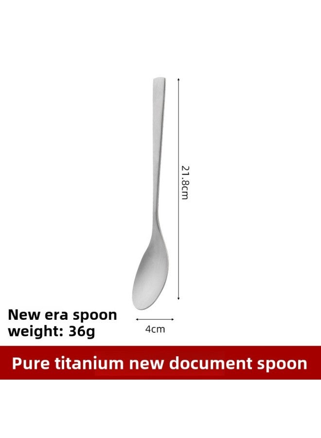 Ultra-Lightweight Pure Titanium Outdoor Dining Set Camping Spoon Fork Chopsticks Kit Picnic Travel Hiking Portable Cutlery Set-Specifications:Straight Handle Spoon - Image 1
