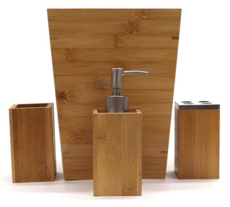 REDMON Since 1883 Redmon since 1883 Bamboo 4 PC Bathroom Accessory Set 