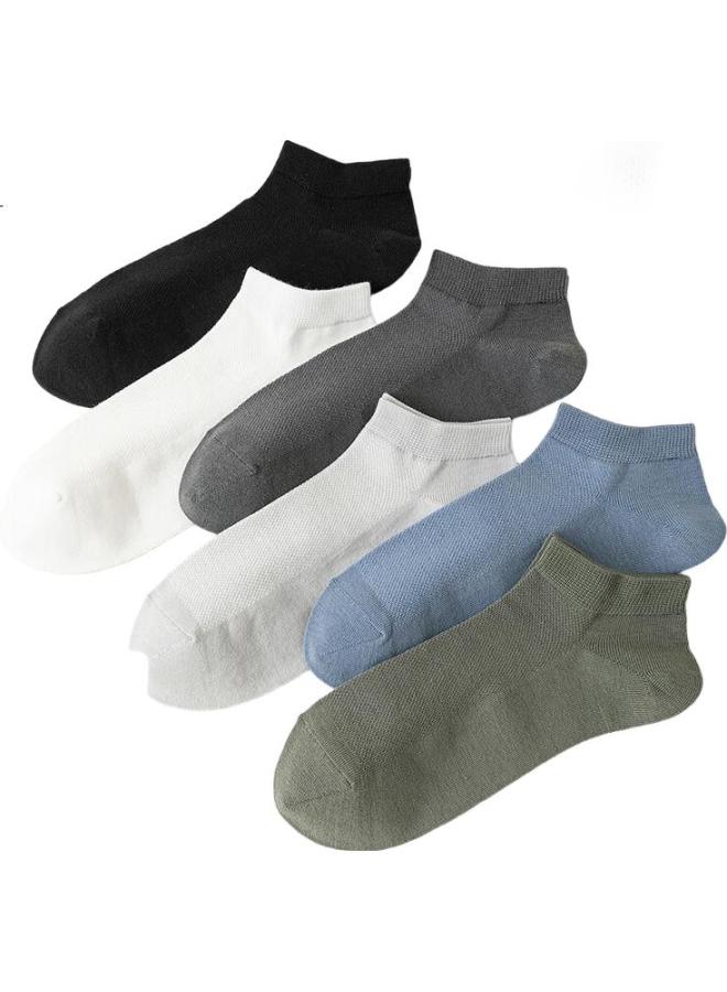 MIIOW Maoren Men'S Socks, Pure Cotton Mesh, Summer Antibacterial And Odor-Resistant, Short Socks, Breathable Sports Basketball Socks, 6 Pairs - Image 1