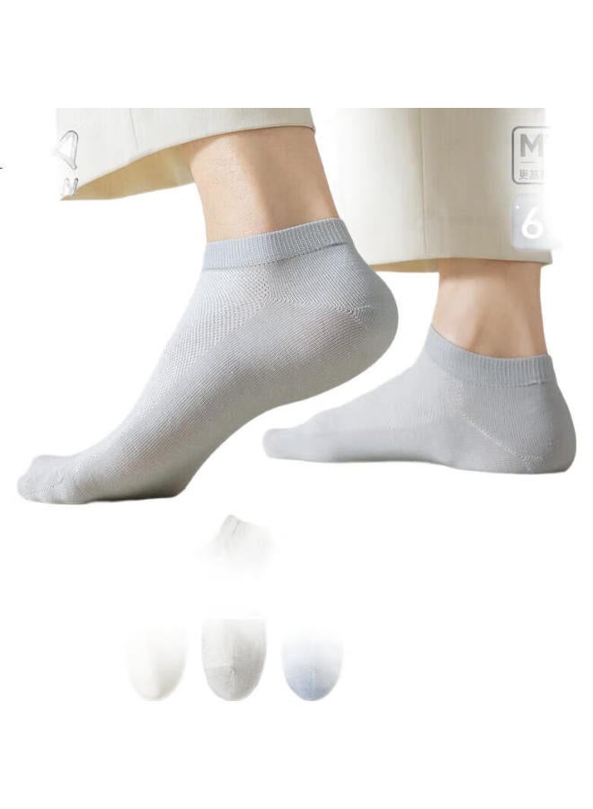 MIIOW Maoren Men'S Socks, Pure Cotton Mesh, Summer Antibacterial And Odor-Resistant, Short Socks, Breathable Sports Basketball Socks, 6 Pairs - Image 2