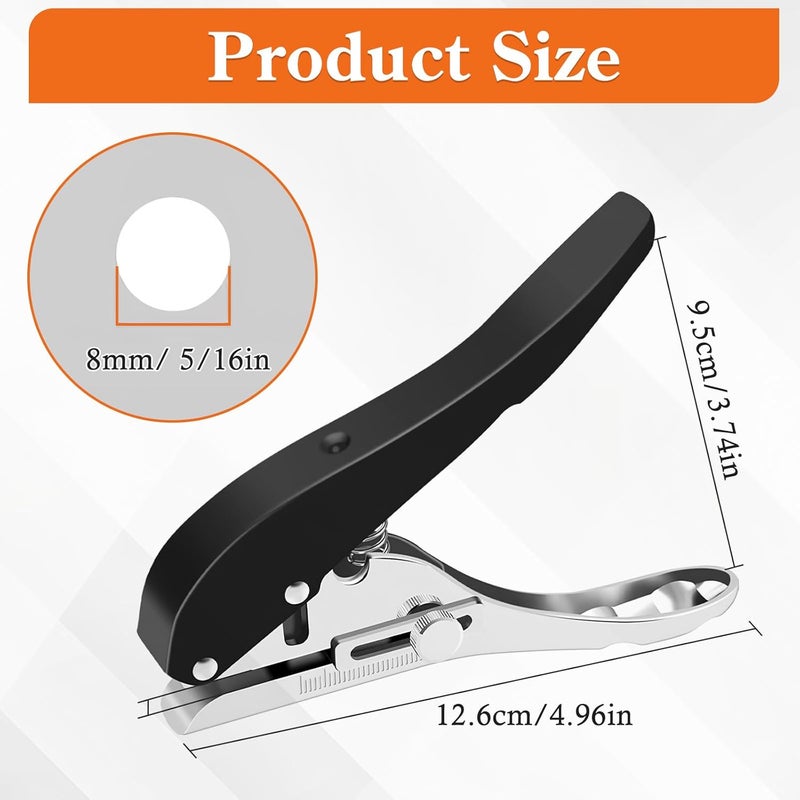 TecoKart ® مثقاب ثقوب، أداة ثقب قابلة للتعديل بقطر 8 مم، مجموعة مثقاب محمولة للعلامات، الورق، البطاقات، الكرتون البلاستيكي، ومشاريع الحرف المتنوعة - Image 2
