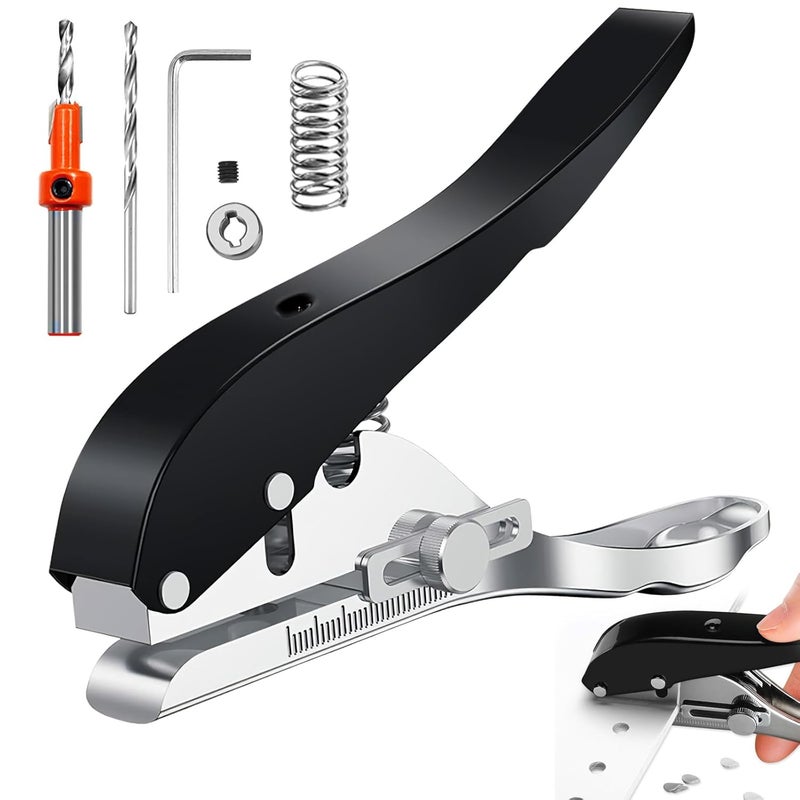 TecoKart ® مثقاب ثقوب، أداة ثقب قابلة للتعديل بقطر 8 مم، مجموعة مثقاب محمولة للعلامات، الورق، البطاقات، الكرتون البلاستيكي، ومشاريع الحرف المتنوعة - Image 1