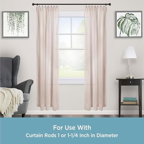 Kenney Curtain Rings Durable Black Metal Rings with Smooth Glide Fits 1114 Diameter Curtain Rods Oil Rubbed Bronze 14Pack - Image 3