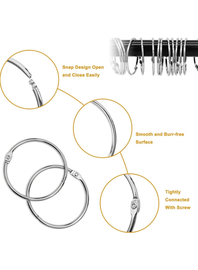 Forest Home Shower Curtain Hooks Rings,20 Pcs Rustproof Metal Shower Hooks for Shower Curtain,Glide Smoothly Round Shower Rings for Curtain,Shower Curtain Rings for Bathroom Shower Rod,Snap Joint Design (Silver) - Image 5