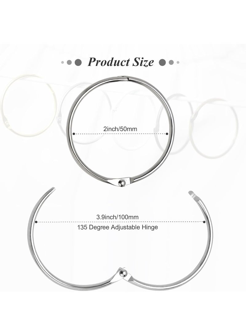 Forest Home Shower Curtain Hooks Rings,20 Pcs Rustproof Metal Shower Hooks for Shower Curtain,Glide Smoothly Round Shower Rings for Curtain,Shower Curtain Rings for Bathroom Shower Rod,Snap Joint Design (Silver) - Image 4