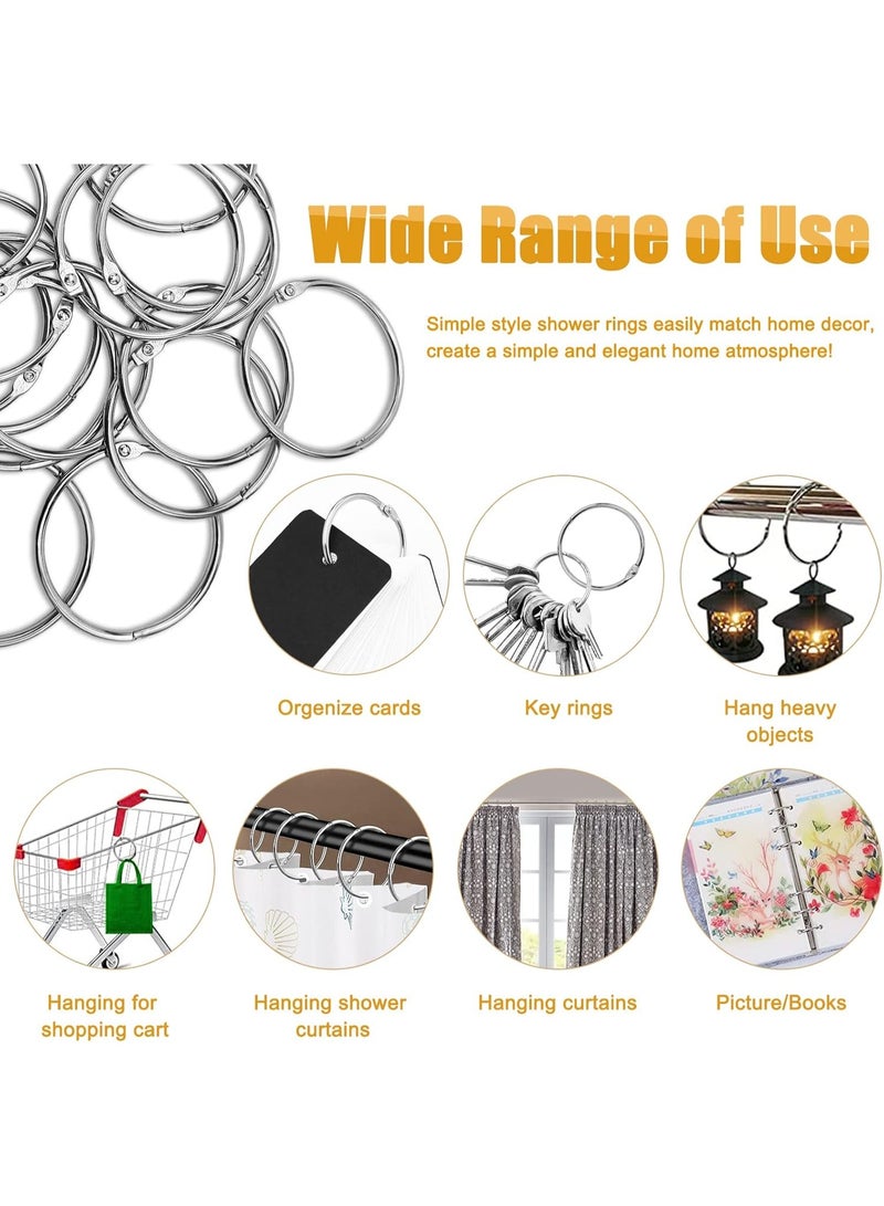 Forest Home Shower Curtain Hooks Rings,20 Pcs Rustproof Metal Shower Hooks for Shower Curtain,Glide Smoothly Round Shower Rings for Curtain,Shower Curtain Rings for Bathroom Shower Rod,Snap Joint Design (Silver) - Image 3