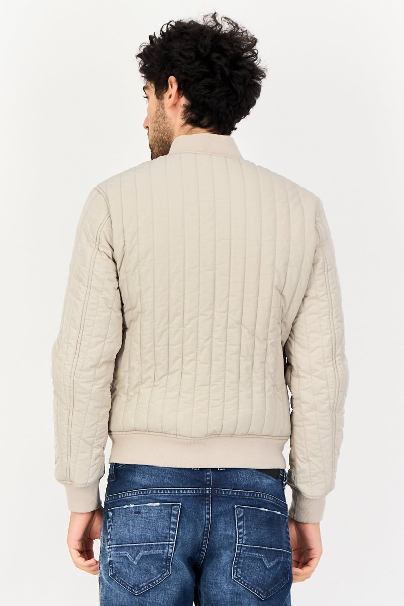 Celio سترات بومبر طويلة الأكمام للرجال، بيج - Image 2