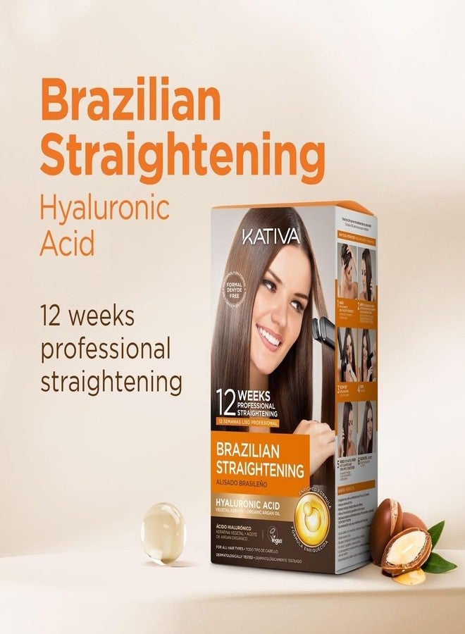 Kativa Brazilian Straightening Kit, 12 Weeks of Home Use Professional Straightening, with Organic Argan Oil, Shea Butter, Keratin & Amino Acids, for Straighter, Softer and Shinier Hair, All Hair Types – Pack of 2 - Image 3