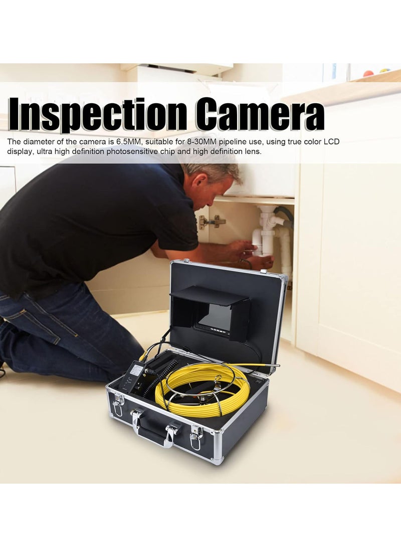 جي جوت كاميرا فحص الأنابيب، 7 بوصة 6.5 مم منظار داخلي لأنابيب المياه، كاميرا فحص الأنابيب، منظار داخلي مقاوم للماء، كاميرا مجاري لفحص خطوط الصرف الصحي، والصرف الصحي، (المملكة المتحدة 20 مترًا/787.4 بوصة) - Image 2