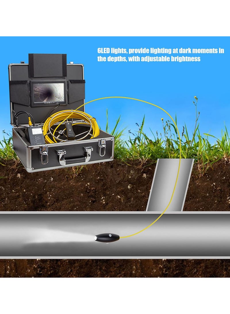 جي جوت كاميرا فحص الأنابيب، 7 بوصة 6.5 مم منظار داخلي لأنابيب المياه، كاميرا فحص الأنابيب، منظار داخلي مقاوم للماء، كاميرا مجاري لفحص خطوط الصرف الصحي، والصرف الصحي، (المملكة المتحدة 20 مترًا/787.4 بوصة) - Image 3