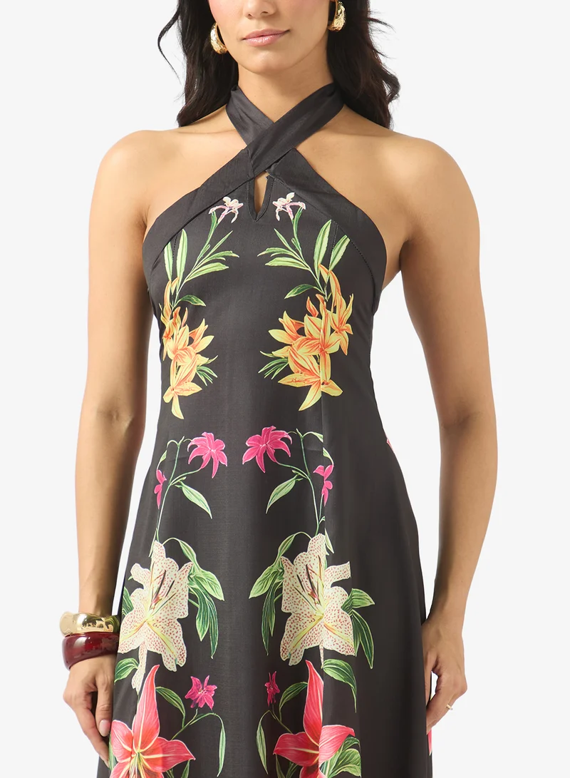 Soleira  Halter Neck Printed Dress for Women | Best Price UAE