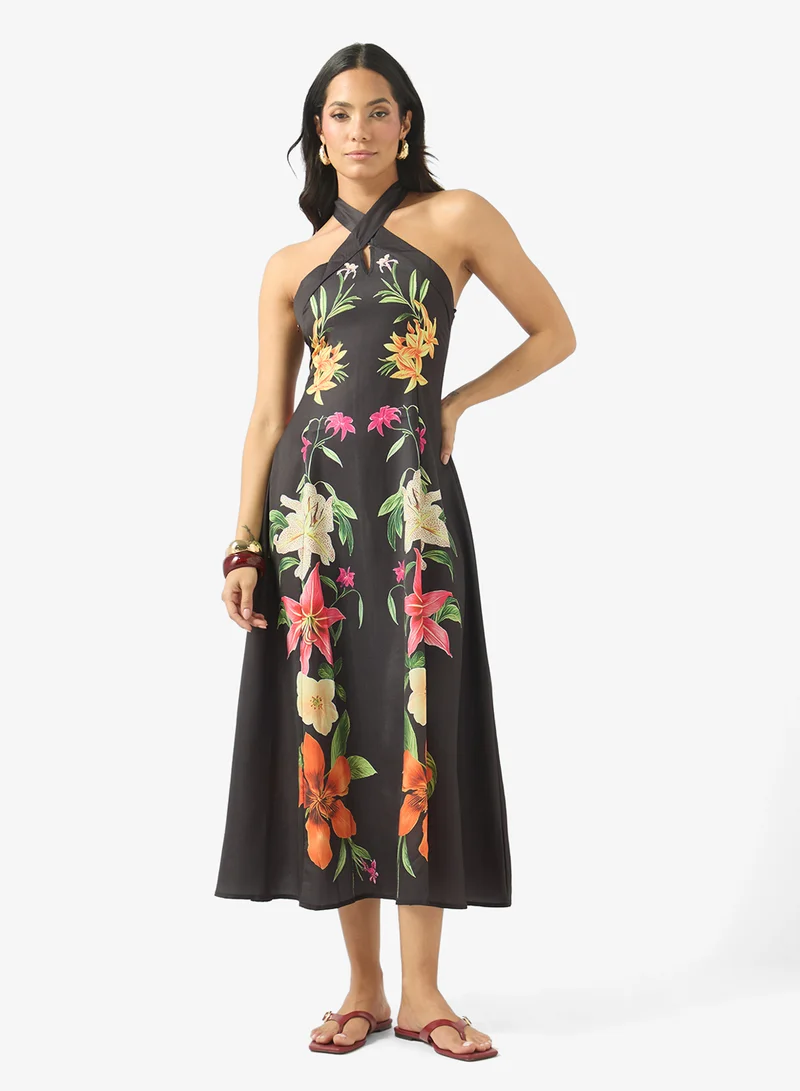 Soleira Halter Neck Printed Dress
