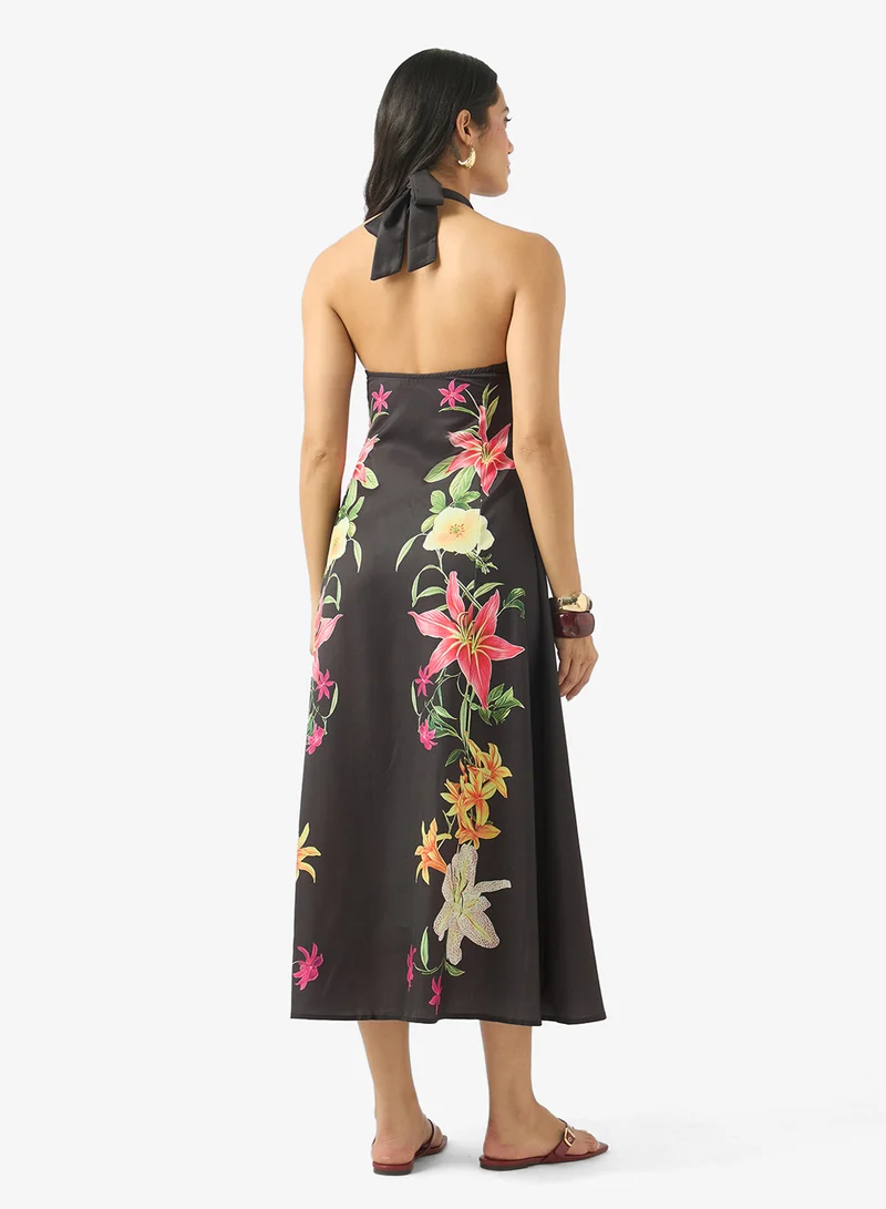 Soleira Halter Neck Printed Dress