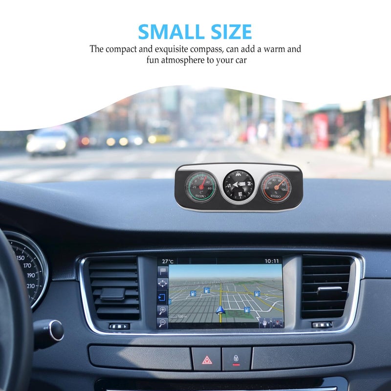 Car Dashboard Compass Thermometer Hygrometer Multifunction Vehicle Ornament - Image 4