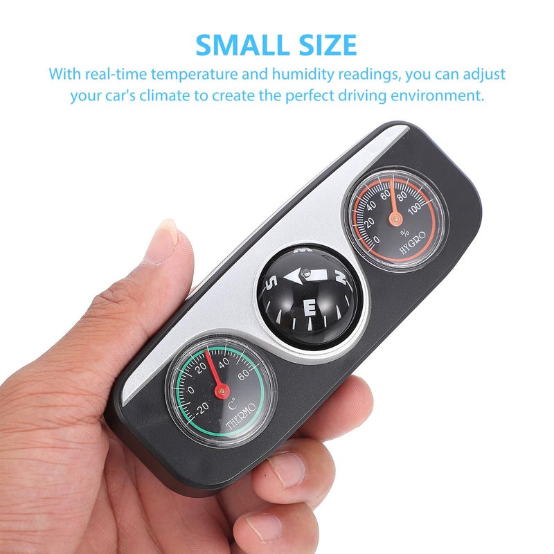 Car Dashboard Compass Thermometer Hygrometer Multifunction Vehicle Ornament - Image 5