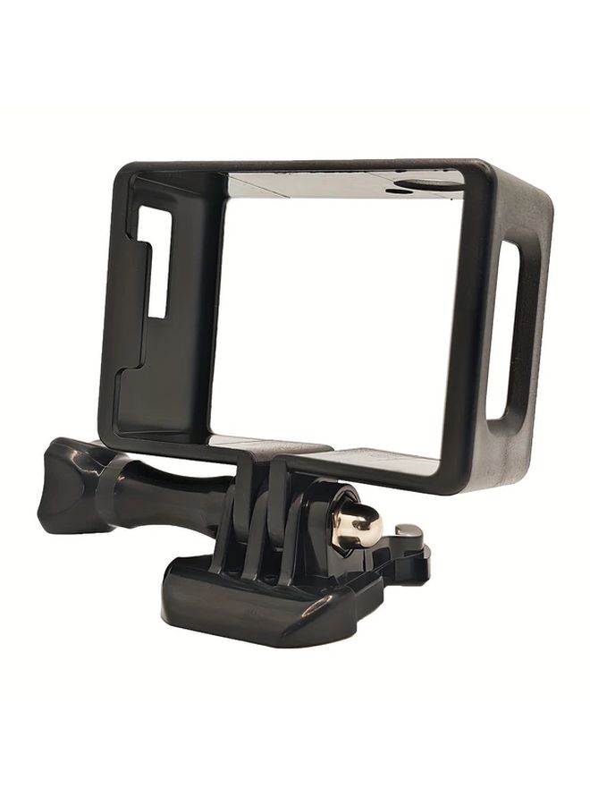Black Protective Frame Mount Housing Case For Action Camera With Base And Screw - Image 2