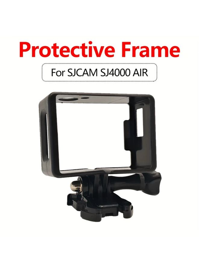 Black Protective Frame Mount Housing Case For Action Camera With Base And Screw - Image 1