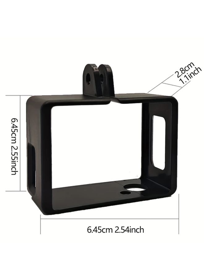 Black Protective Frame Mount Housing Case For Action Camera With Base And Screw - Image 4