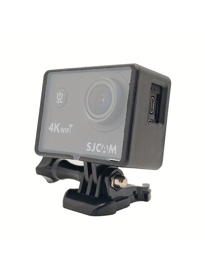 Black Protective Frame Mount Housing Case For Action Camera With Base And Screw - Image 5
