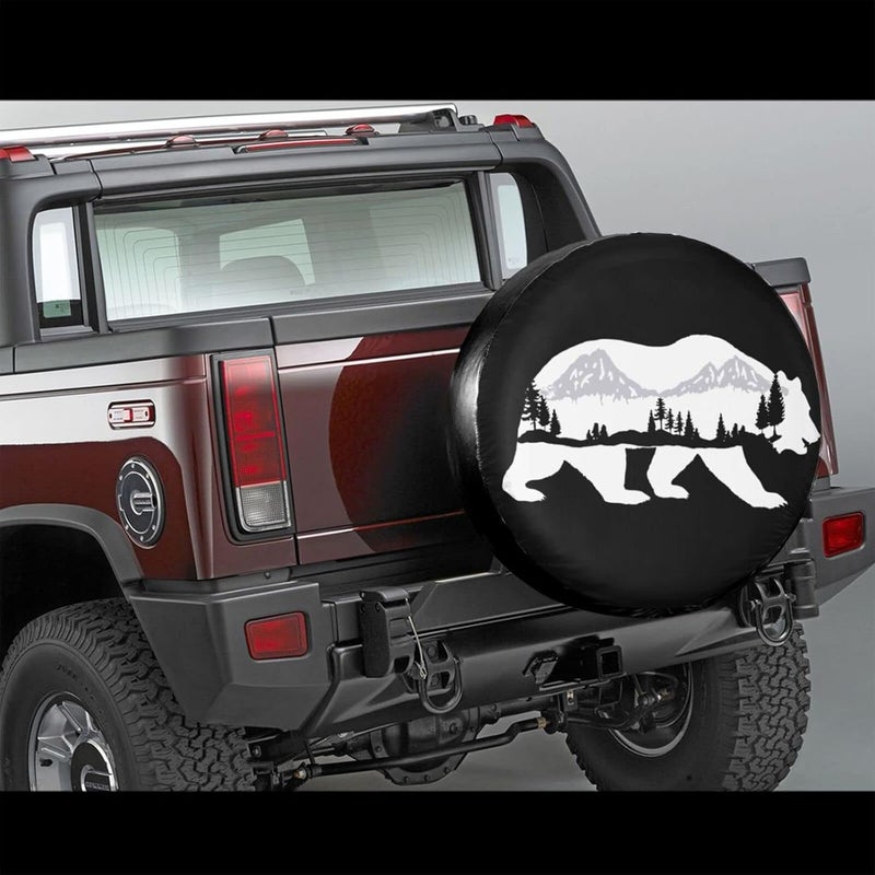 Gwomo Bear and Mountain Spare Tire Cover - Waterproof Wheel Protector for RV, SUV, Truck, and Trailers (15 inch) - Image 2