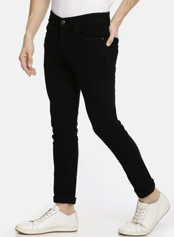 The Indian Garage Co The Indian Garage Co Men Mid Rise Solid Slim Fit Jeans