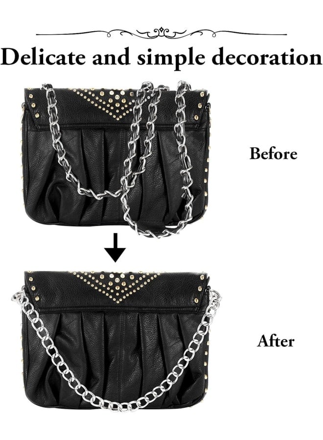 Prasacco 3 Pieces Purse Chain with Buckles,20CM Silver Short Bag Chain Bag DIY Purse Making Replacement Strap Handbag Purse Strap Extender for Wallet Clutch Shoulder Bag - Image 3