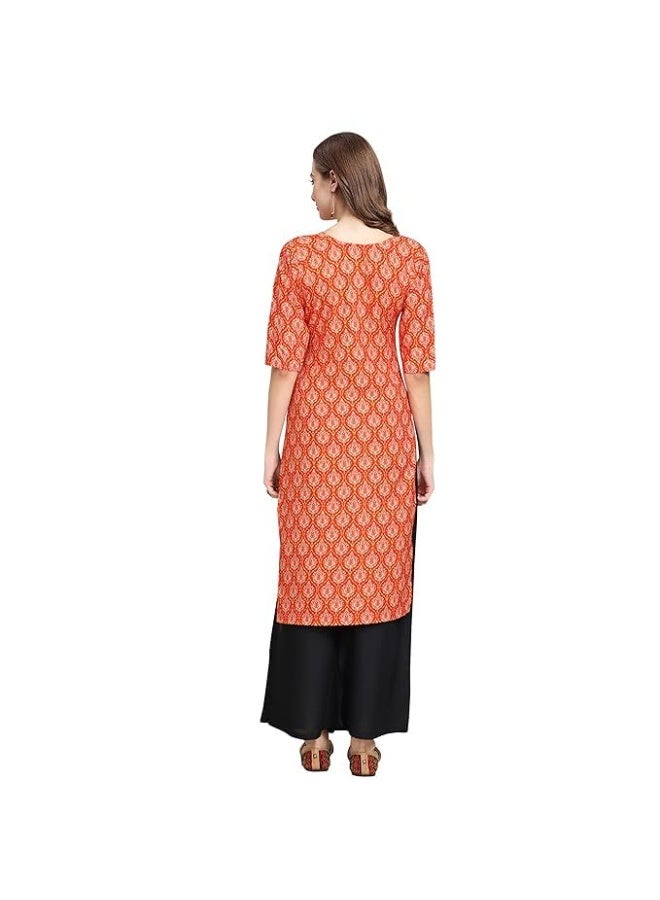 Pinkmint store Women's Crepe Print Straight Kurta [Pack of 6] - Image 4