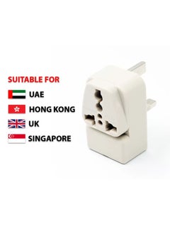 WONPRO Wonpro Universal Adaptor(Dual socket), Rated 10A 250V Compact Size Travel Adapter with Universal Receptacle - Can Accept Different Plug Worldwide) Plug Suitable for UK, Hong Kong, UAE, Singapore, Malaysia 