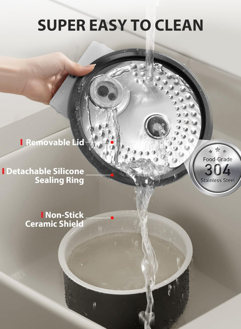 Winning Star Rice Cooker, Small Rice Cooker with Nonstick Inner Pot, Steamer & Warmer With One-Touch Cooking,  Auto Keep Warm Feature, Multicooker - Image 4