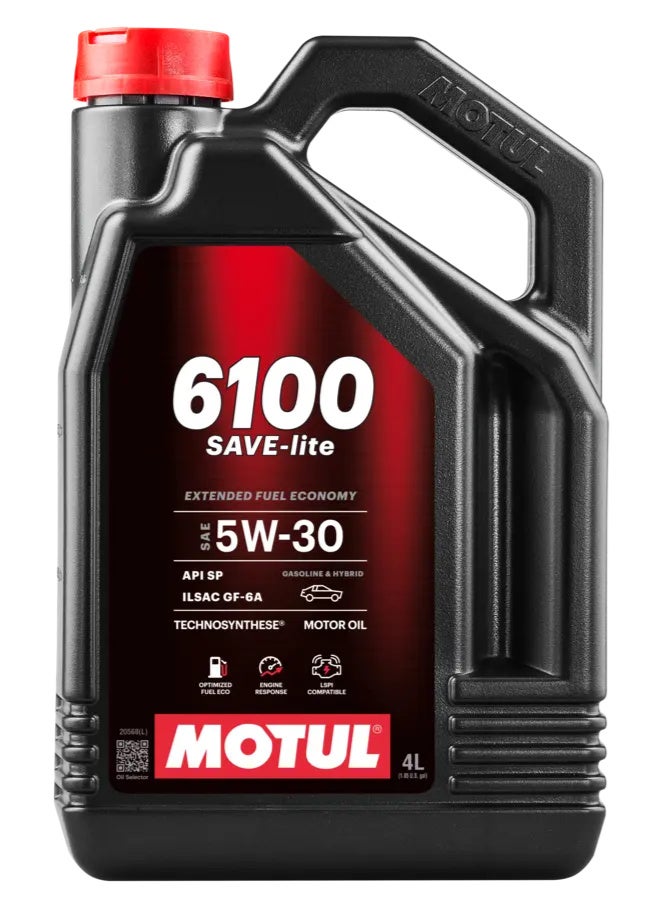 MOTUL 6100 SAVE-LITE 5W-30 Extended Fuel Economy Technosynthese Motor Oil, 4L