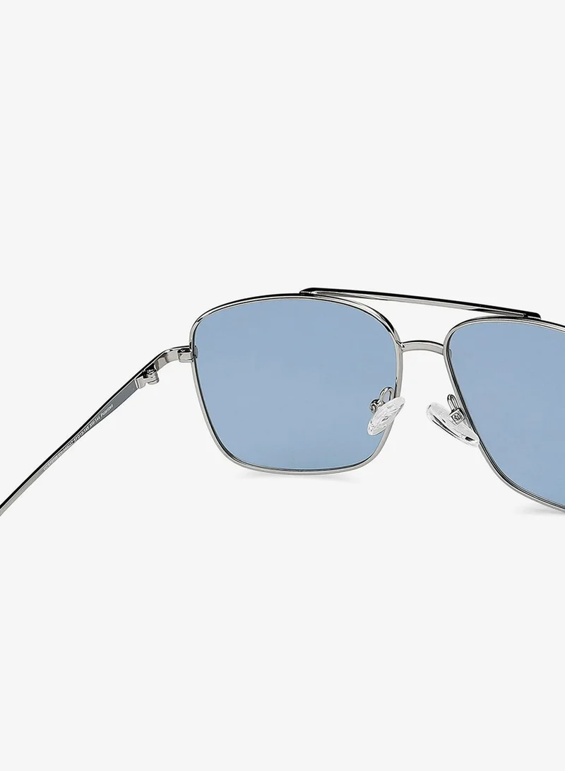 Vincent Chase  Vincent Chase By Lenskart | Silver Blue Full Rim Square Branded Latest and Stylish Sunglasses | Polarized and 100% UV Protected | Men & Women | Large | VC S13118  | Best Price UAE