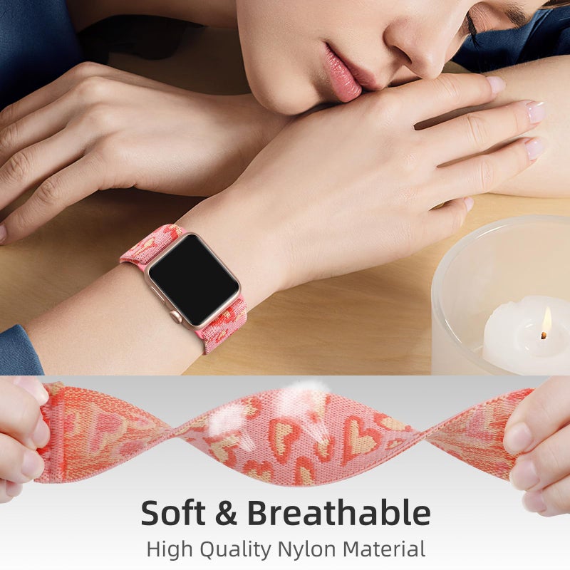 DaQin 3 Pack Stretchy Solo Loop Compatible with Apple Watch Bands for Women 42mm 41mm 40mm 38mm, Soft Nylon Braided Elastic Strap for iWatch Band Series 11 10 9 8 7 6 5 4 3 SE Ultra 3 Ultra 2 Ultra - Image 4