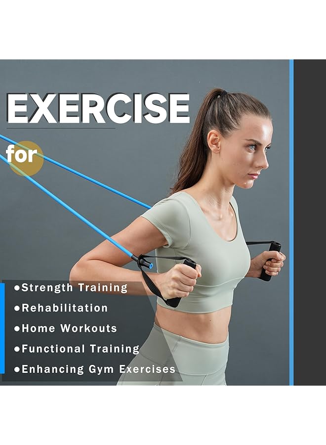 X spring Resistance Bands with Handles Exercise Bands with Comfort Handles Non slip and Durable Resistance Exercise Band Yoga Tension Rope for Resistance Training Home Workouts Physical Therapy - Image 3