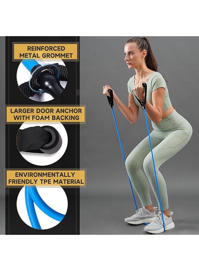 X spring Resistance Bands with Handles Exercise Bands with Comfort Handles Non slip and Durable Resistance Exercise Band Yoga Tension Rope for Resistance Training Home Workouts Physical Therapy - Image 2