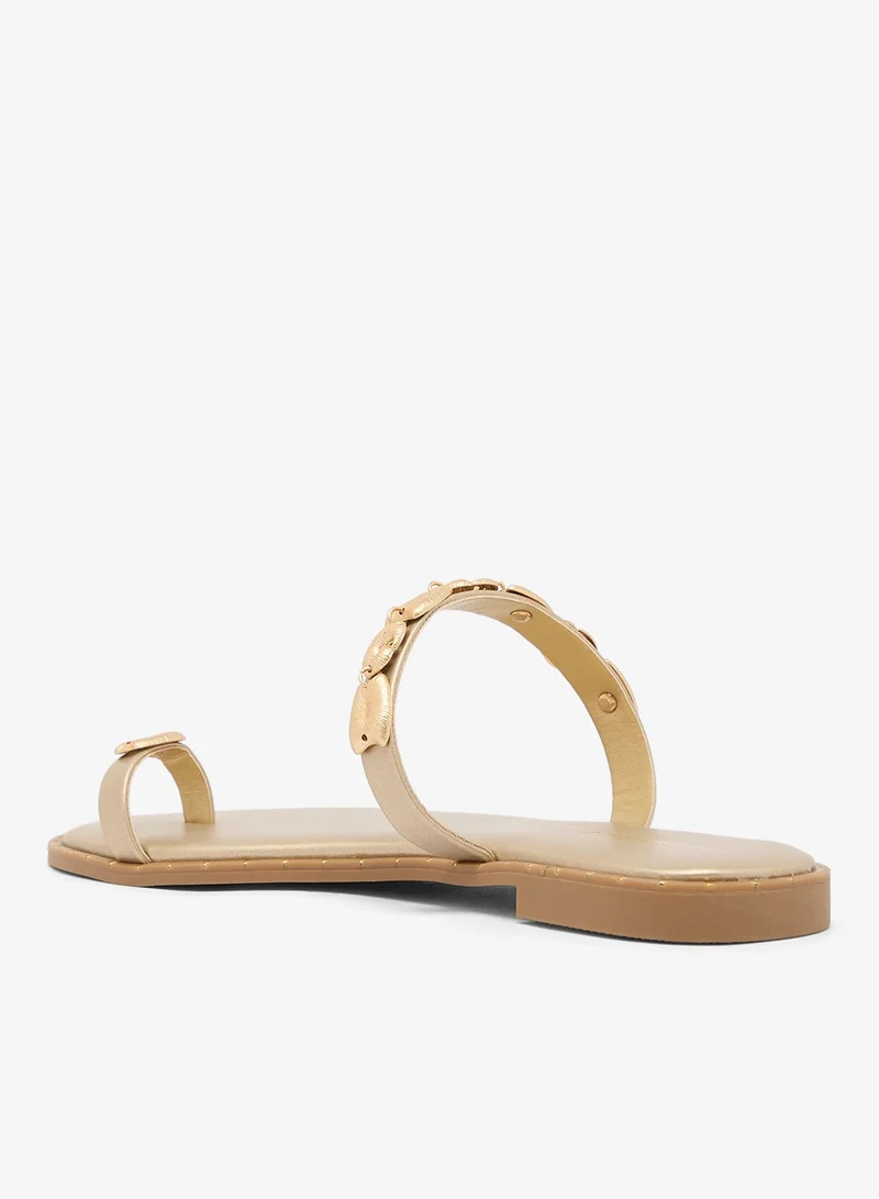 GLAMOROUS Shells Detail Flat Sandals