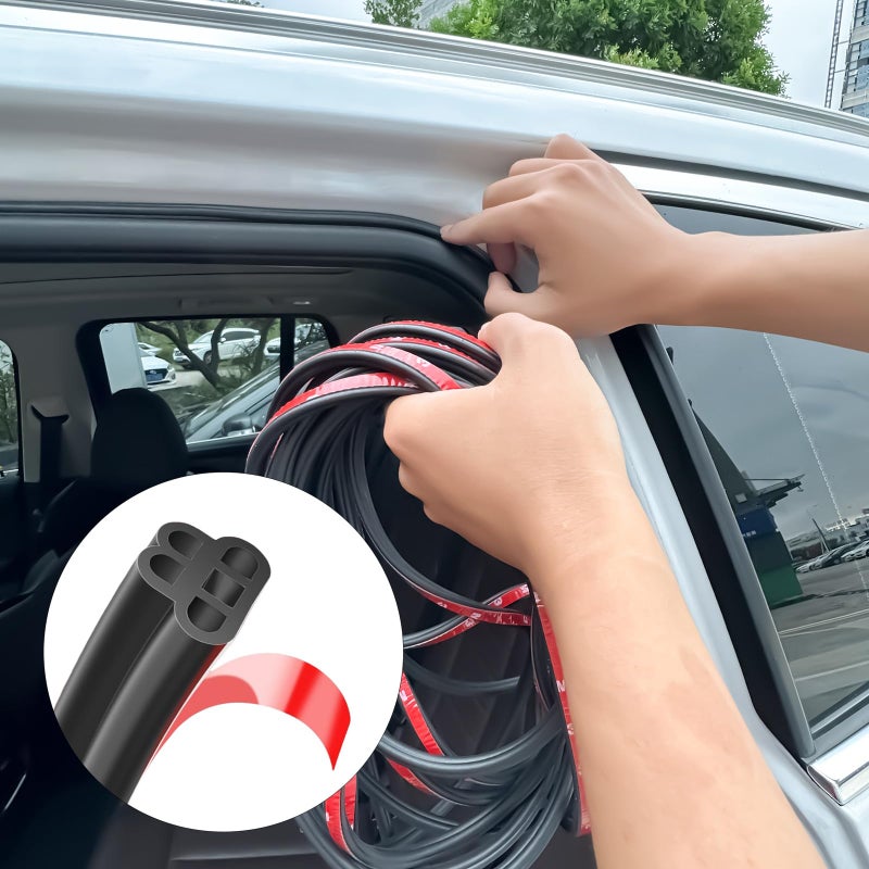 Car Door Seal Strip Double Layer Universal Self Adhesive Auto Door Seal Strip Soundproofing Weather Stripping for Car Door Tailgate 328 Feet
