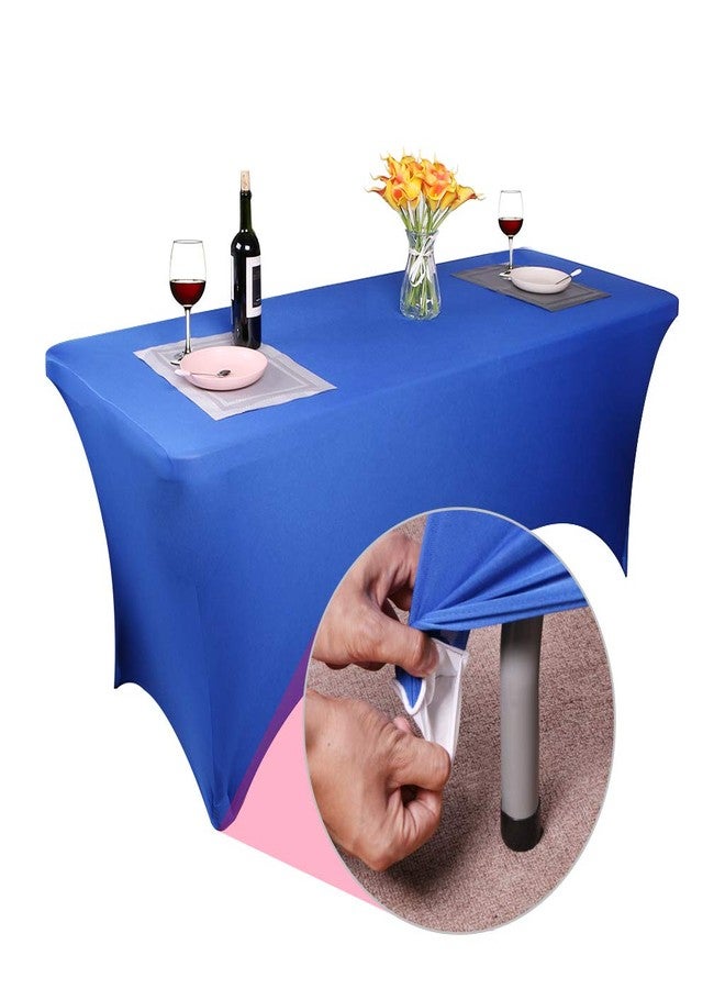Fvstar 2pcs 6FT Tablecloth,Light Purple Spandex Table Cover,6ft Fitted Stretch Rectangular Table Cloth,6 Foot Washable Table Protector for Party,Wedding,Banquet,Festival,Christmas - Image 5
