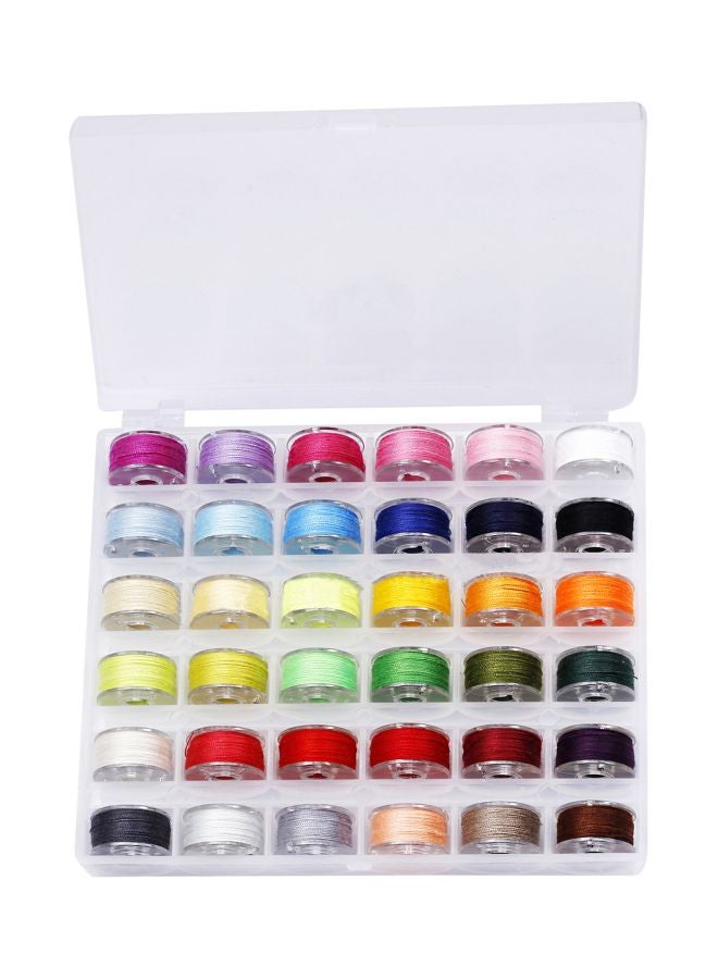 36-Piece Thread Bobbin With Case Set Multicolour 14x2.5x11.6cm - Image 1