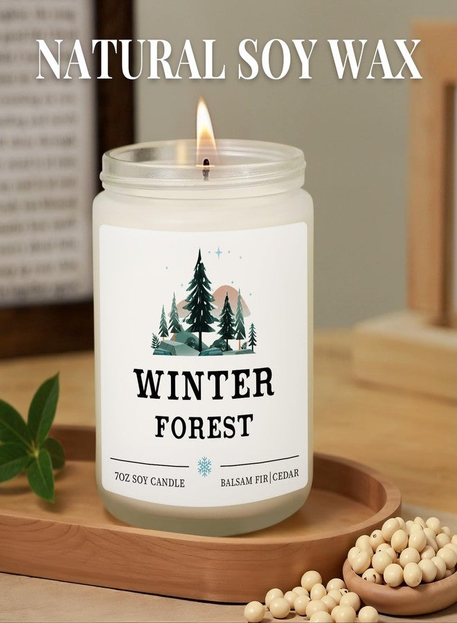 Hakumata Winter Home Decor, Christmas Candles Decorations, Christmas Decor, Xmas Gifts for Women Men, Xmas Tree Balsam Fir Cedar Scented Candles 7oz - Image 4