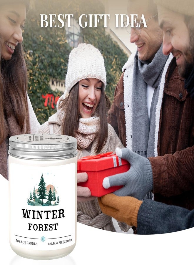 Hakumata Winter Home Decor, Christmas Candles Decorations, Christmas Decor, Xmas Gifts for Women Men, Xmas Tree Balsam Fir Cedar Scented Candles 7oz - Image 2