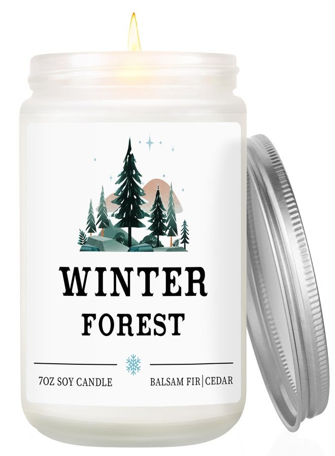 Hakumata Winter Home Decor, Christmas Candles Decorations, Christmas Decor, Xmas Gifts for Women Men, Xmas Tree Balsam Fir Cedar Scented Candles 7oz - Image 1