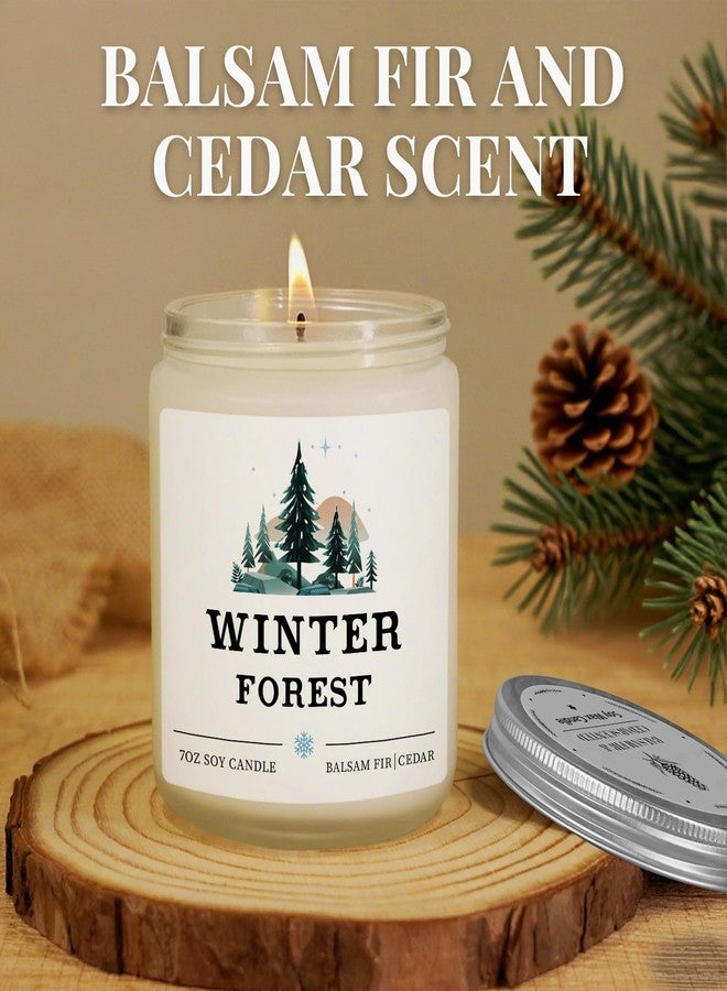 Hakumata Winter Home Decor, Christmas Candles Decorations, Christmas Decor, Xmas Gifts for Women Men, Xmas Tree Balsam Fir Cedar Scented Candles 7oz - Image 3