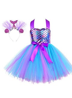 Al Aoyama Al Aoyama Girls Mermaid Costume LED Light Up Princess Tutu Dress for  Birthday with Headband 3-8  - Image 2